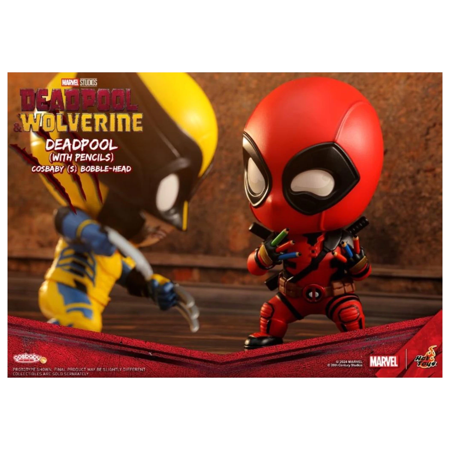 Marvel Cosbaby Wave 2 Wolverine & Deadpool mit Stiften Set Produktfoto