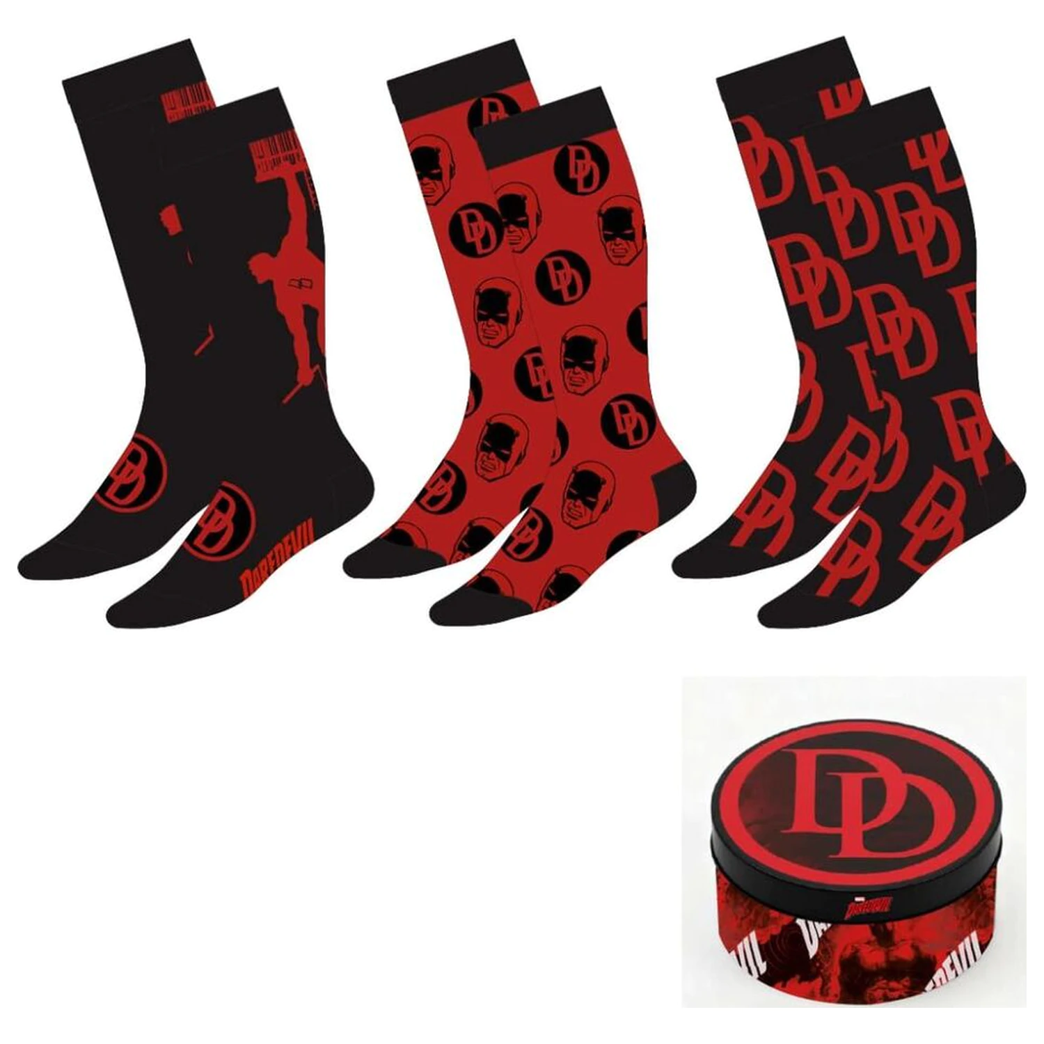 Marvel Daredevil Erwachsene 3 Socken-Set Produktfoto