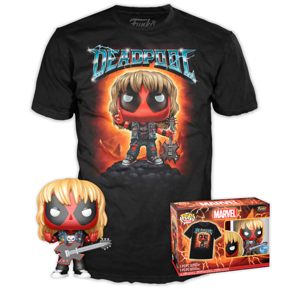Funko Marvel Deadpool POP! & Tee Vinyl Figur & T-Shirt Set Heavy Metal termékfotó