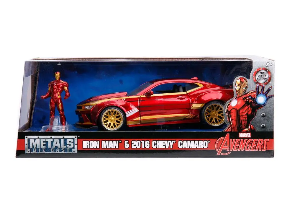 Marvel Diecast Modell 1/24 Iron Man & 2016 Chevrolet Camaro Produktfoto