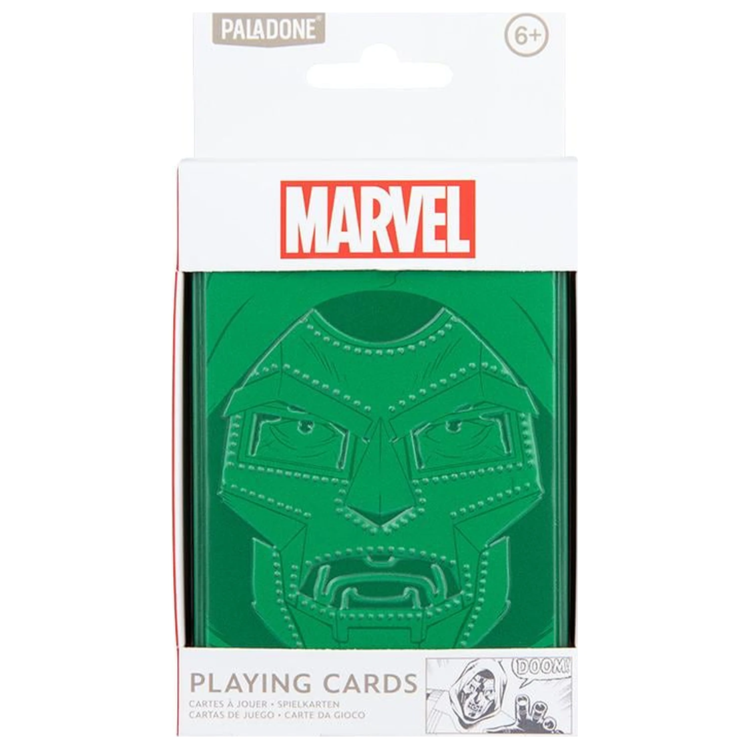Marvel Doctor Doom Spielkarten in einer Blechdose Produktfoto