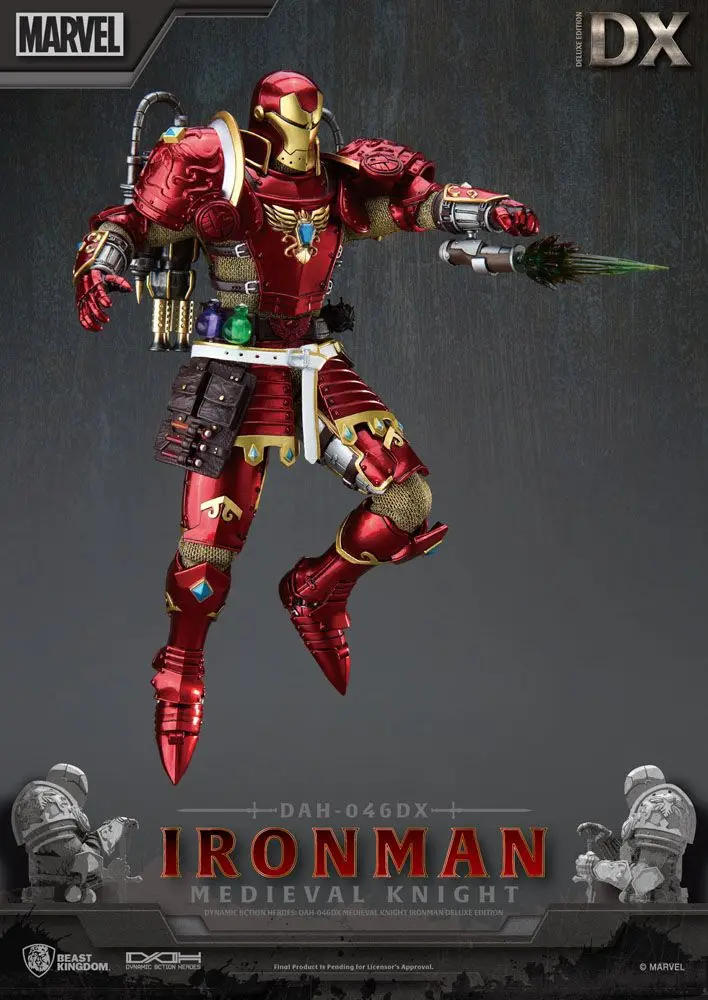 Marvel Dynamic 8ction Heroes Actionfigur 1/9 Medieval Knight Iron Man Deluxe Version 20 cm termékfotó
