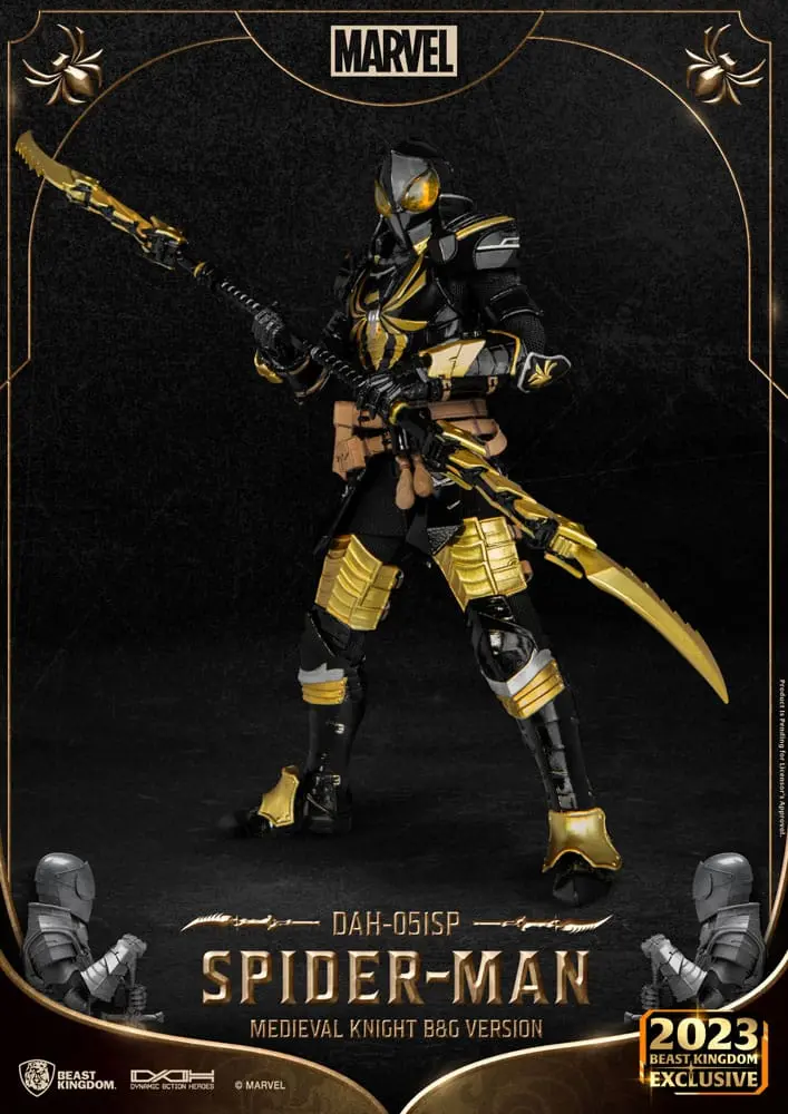 Marvel Dynamic 8ction Heroes Actionfigur 1/9 Medieval Knight Spider-Man B&amp;G Version 21 cm Produktfoto