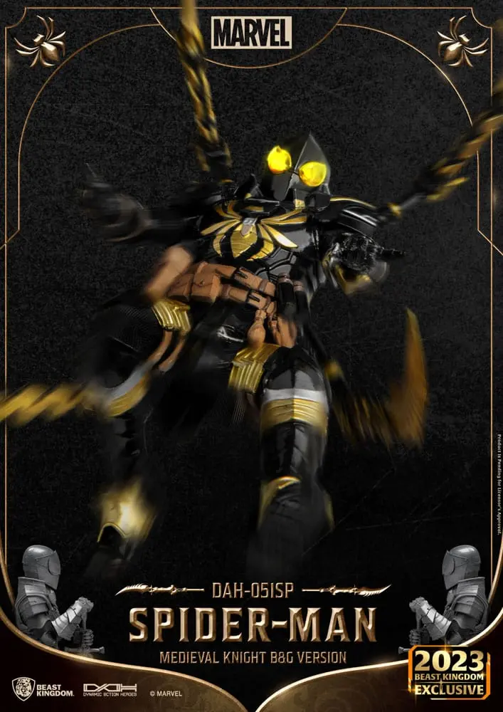 Marvel Dynamic 8ction Heroes Actionfigur 1/9 Medieval Knight Spider-Man B&amp;G Version 21 cm Produktfoto