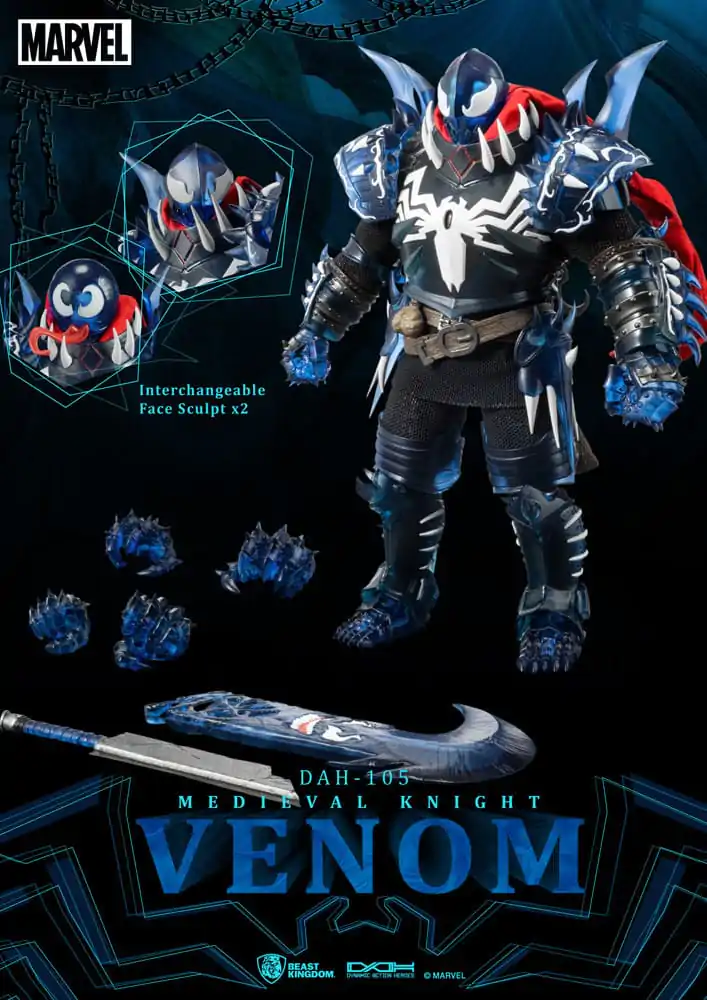 Marvel Dynamic 8ction Heroes Actionfigur 1/9 Medieval Knight Venom 23 cm termékfotó