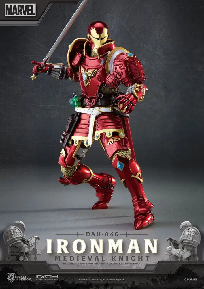 Marvel Dynamic 8ction Heroes Actionfigur 1/9 Medieval Knight Iron Man 20 cm Produktfoto