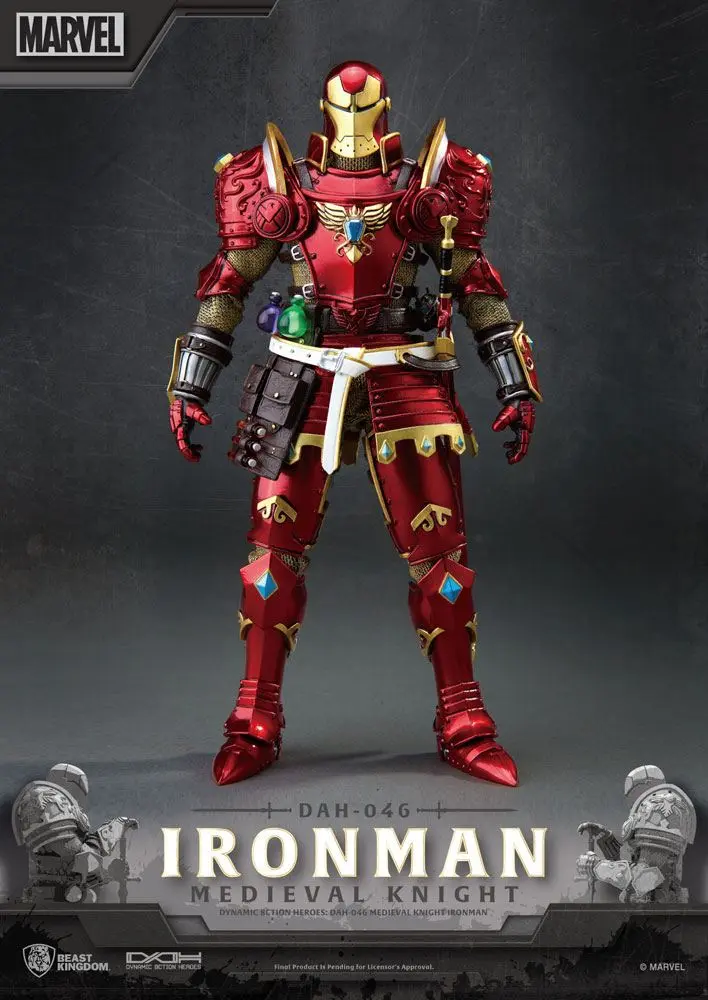 Marvel Dynamic 8ction Heroes Actionfigur 1/9 Medieval Knight Iron Man 20 cm Produktfoto