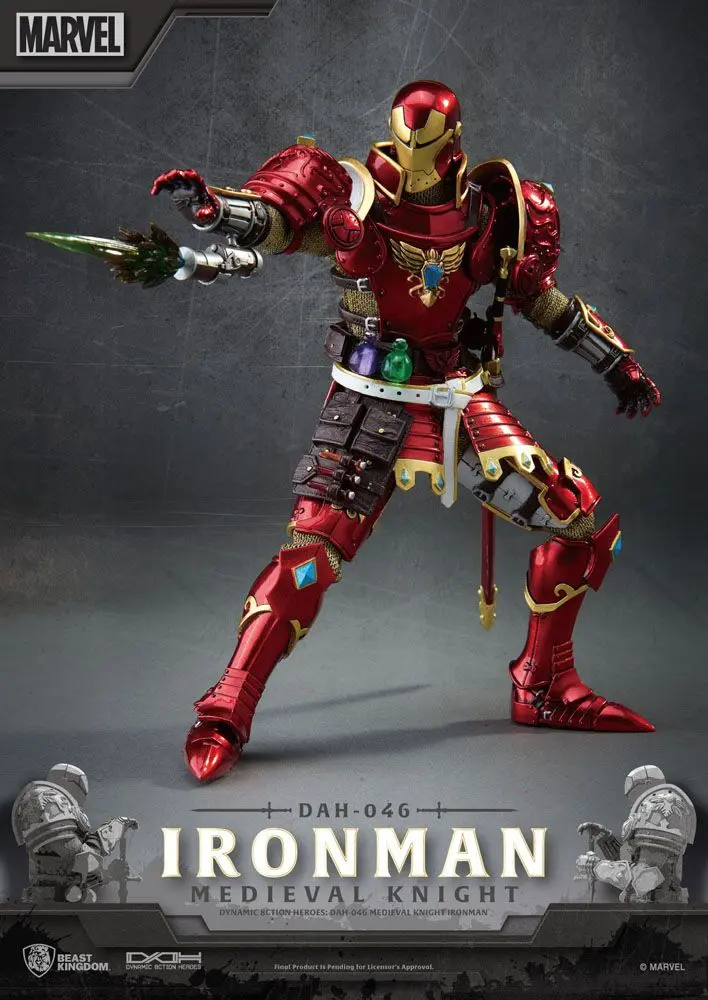Marvel Dynamic 8ction Heroes Actionfigur 1/9 Medieval Knight Iron Man 20 cm Produktfoto