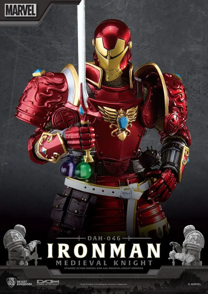 Marvel Dynamic 8ction Heroes Actionfigur 1/9 Medieval Knight Iron Man 20 cm Produktfoto