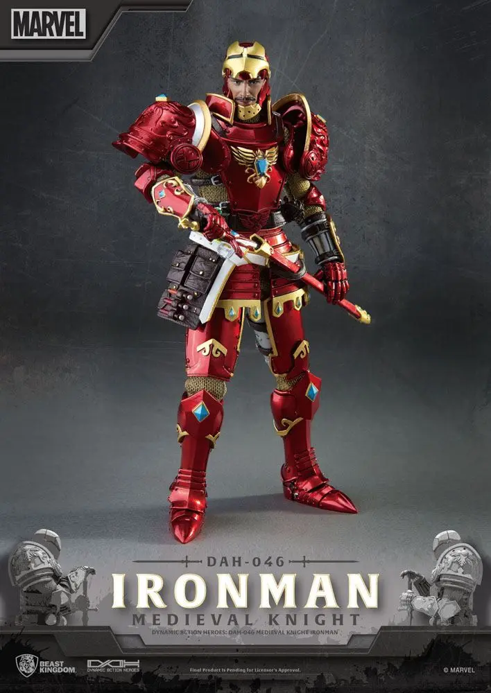 Marvel Dynamic 8ction Heroes Actionfigur 1/9 Medieval Knight Iron Man 20 cm Produktfoto
