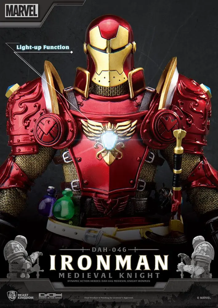 Marvel Dynamic 8ction Heroes Actionfigur 1/9 Medieval Knight Iron Man 20 cm Produktfoto
