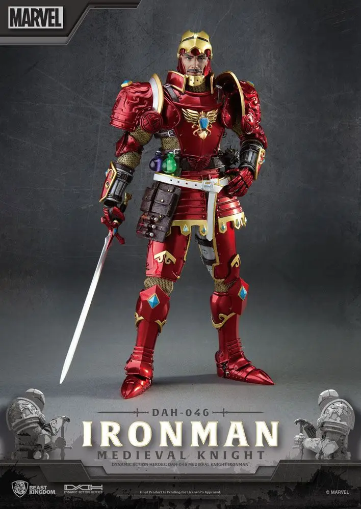 Marvel Dynamic 8ction Heroes Actionfigur 1/9 Medieval Knight Iron Man 20 cm Produktfoto