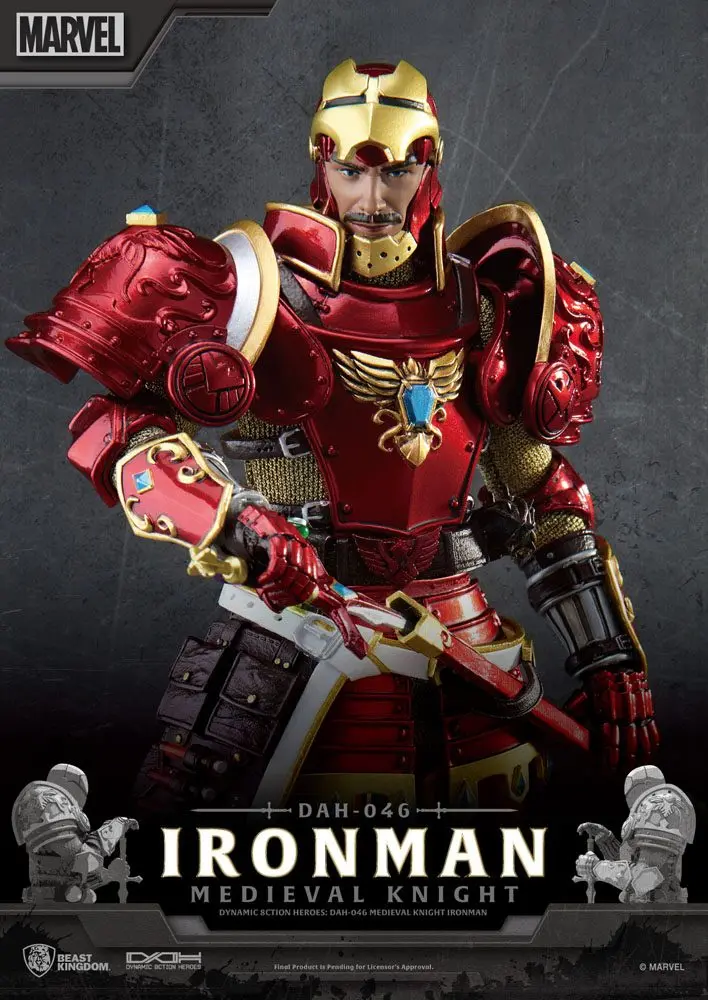 Marvel Dynamic 8ction Heroes Actionfigur 1/9 Medieval Knight Iron Man 20 cm Produktfoto