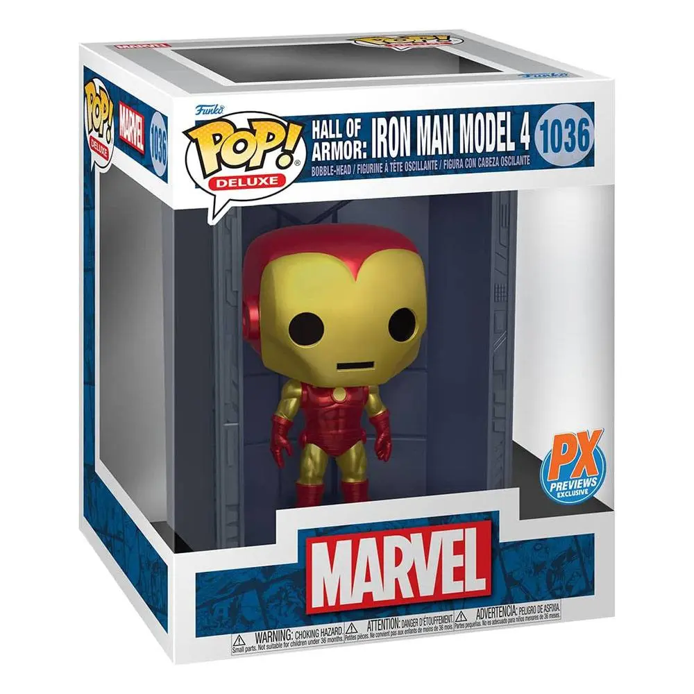 Marvel POP! Deluxe Vinyl Figur Hall of Armor Iron Man Model 4 PX Exclusive 9 cm Produktfoto