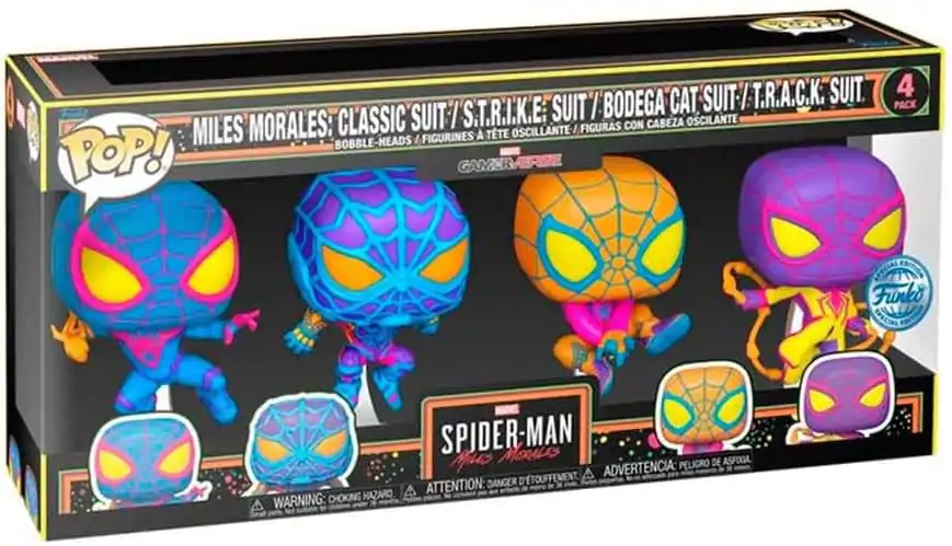 Marvel Funko POP! TV Vinyl Figuren 4er-Pack Miles Morales (BLKLT) 9 cm termékfotó