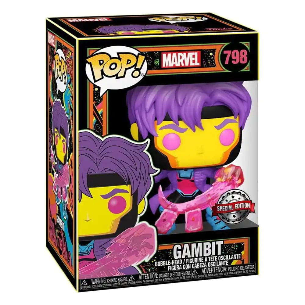 Marvel POP! Vinyl Figur Black Light- Gambit Exclusive 9 cm Produktfoto