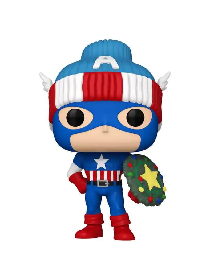 Marvel Funko POP! Vinyl Figur Holiday Capt. America 9 cm termékfotó