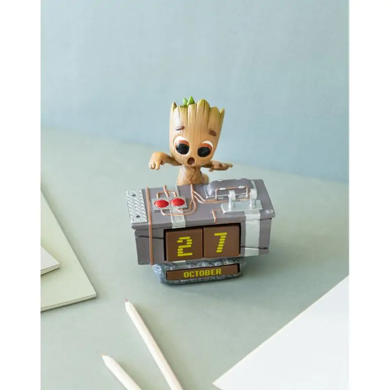 Marvel Guardians of the Galaxy Groot Death Button 3D ewiger Kalender Produktfoto