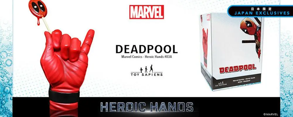 Marvel Heroic Hands lebensgroße Statue #3A Deadpool 25 cm Produktfoto