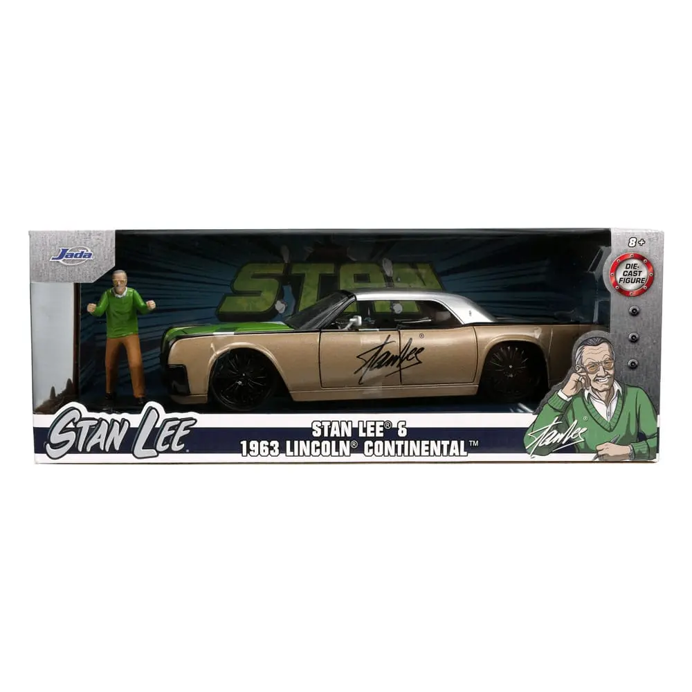 Marvel Hollywood Rides Diecast Modell 1/24 1963 Lincoln Continental mit Stan Lee Figur Produktfoto