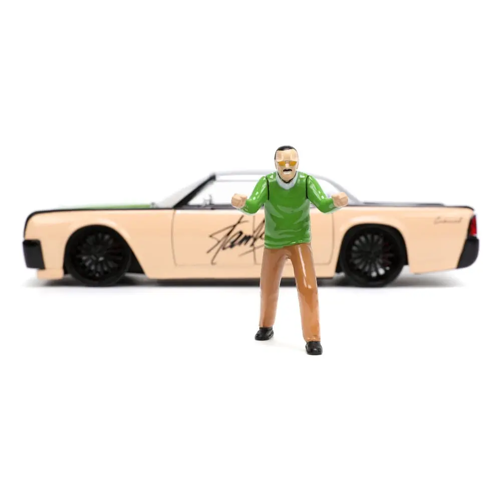 Marvel Hollywood Rides Diecast Modell 1/24 1963 Lincoln Continental mit Stan Lee Figur Produktfoto