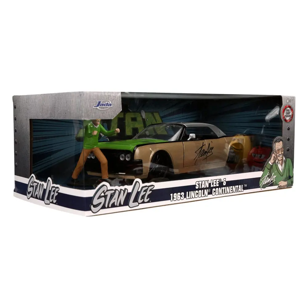 Marvel Hollywood Rides Diecast Modell 1/24 1963 Lincoln Continental mit Stan Lee Figur Produktfoto