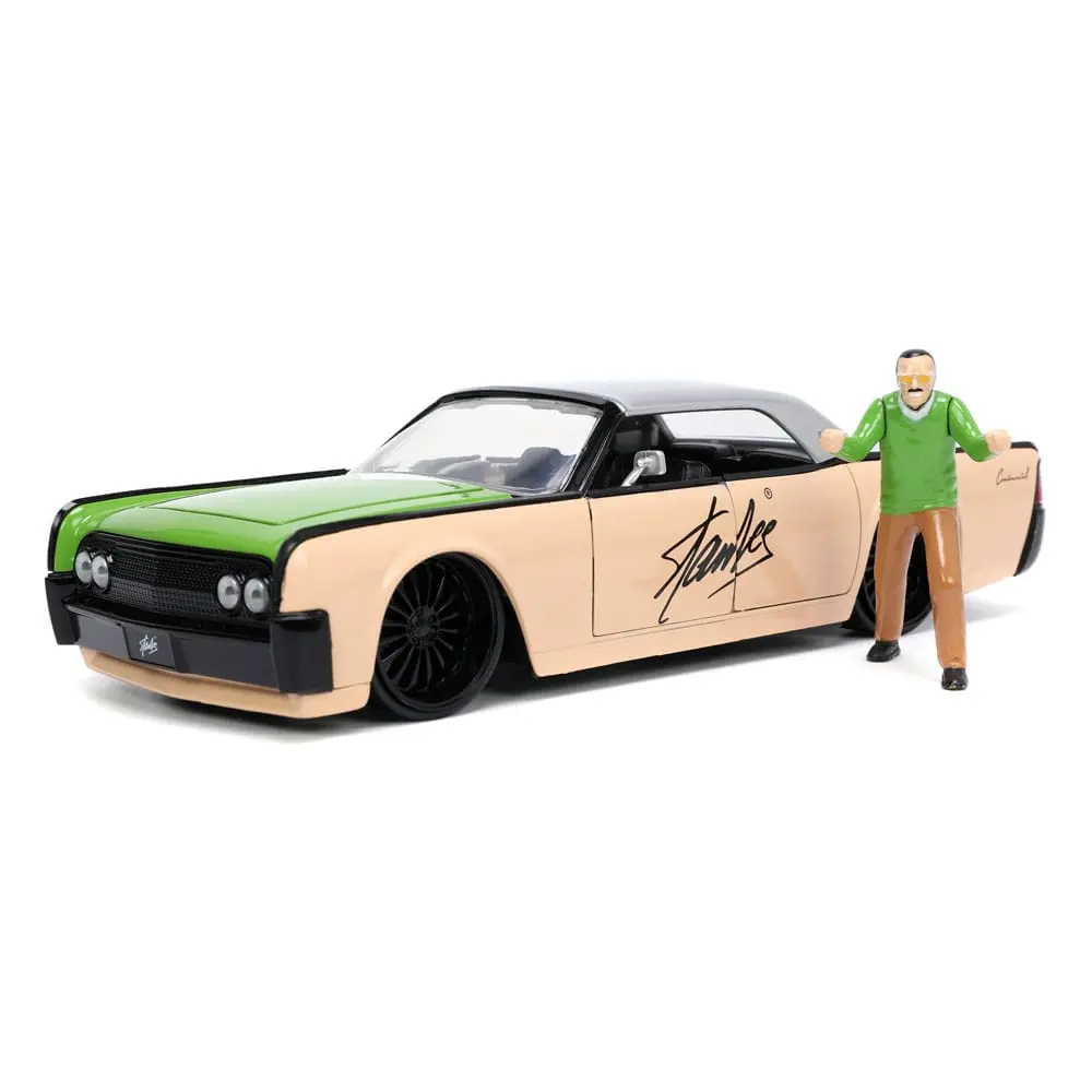 Marvel Hollywood Rides Diecast Modell 1/24 1963 Lincoln Continental mit Stan Lee Figur Produktfoto