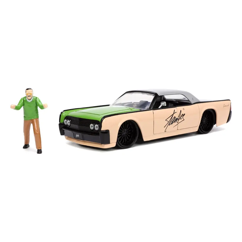 Marvel Hollywood Rides Diecast Modell 1/24 1963 Lincoln Continental mit Stan Lee Figur Produktfoto