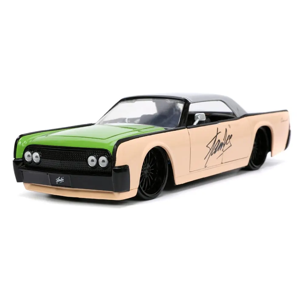 Marvel Hollywood Rides Diecast Modell 1/24 1963 Lincoln Continental mit Stan Lee Figur Produktfoto