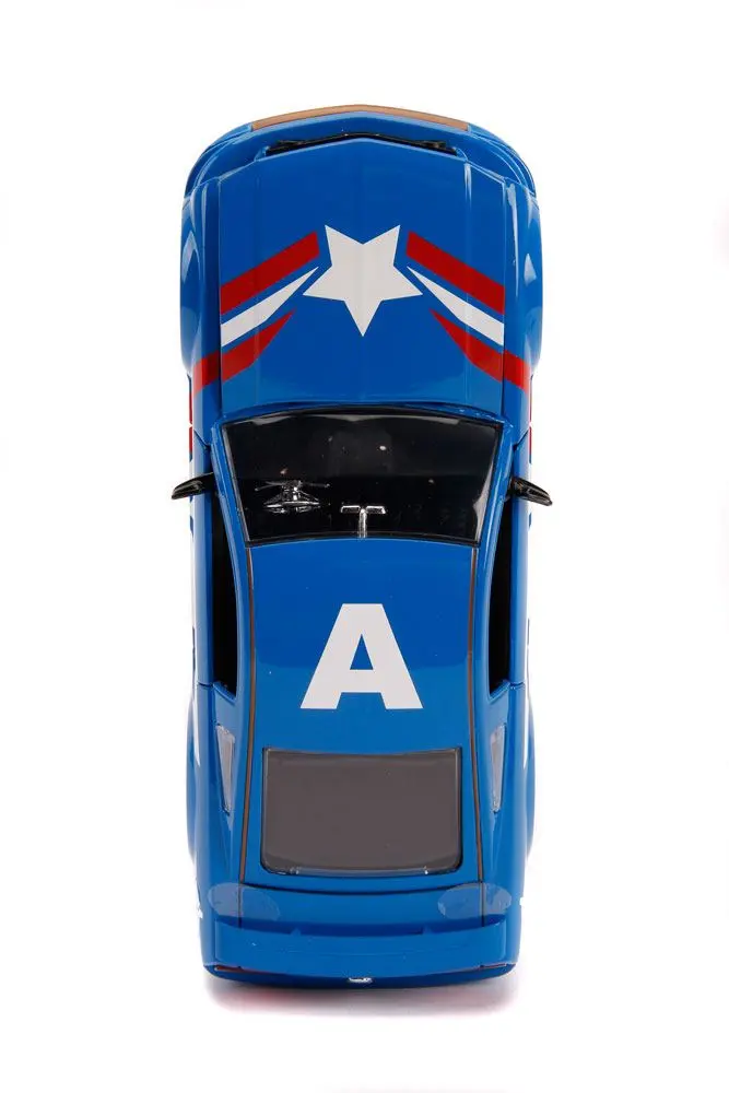 Marvel Hollywood Rides Diecast Modell 1/24 2006 Ford Mustang GT mit Captain America Figur Produktfoto