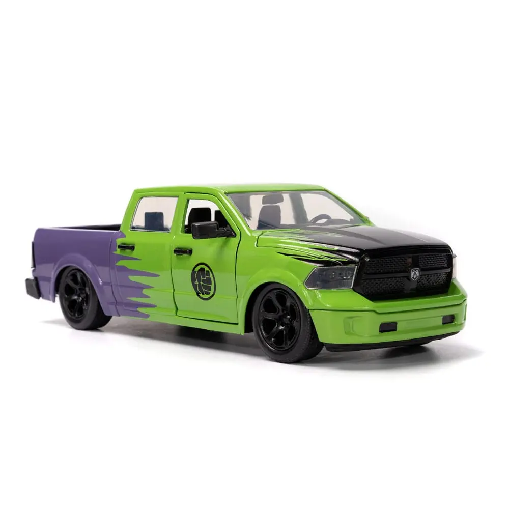 Marvel Hollywood Rides Diecast Modell 1/24 2014 Ram 1500 mit Hulk Figur Produktfoto