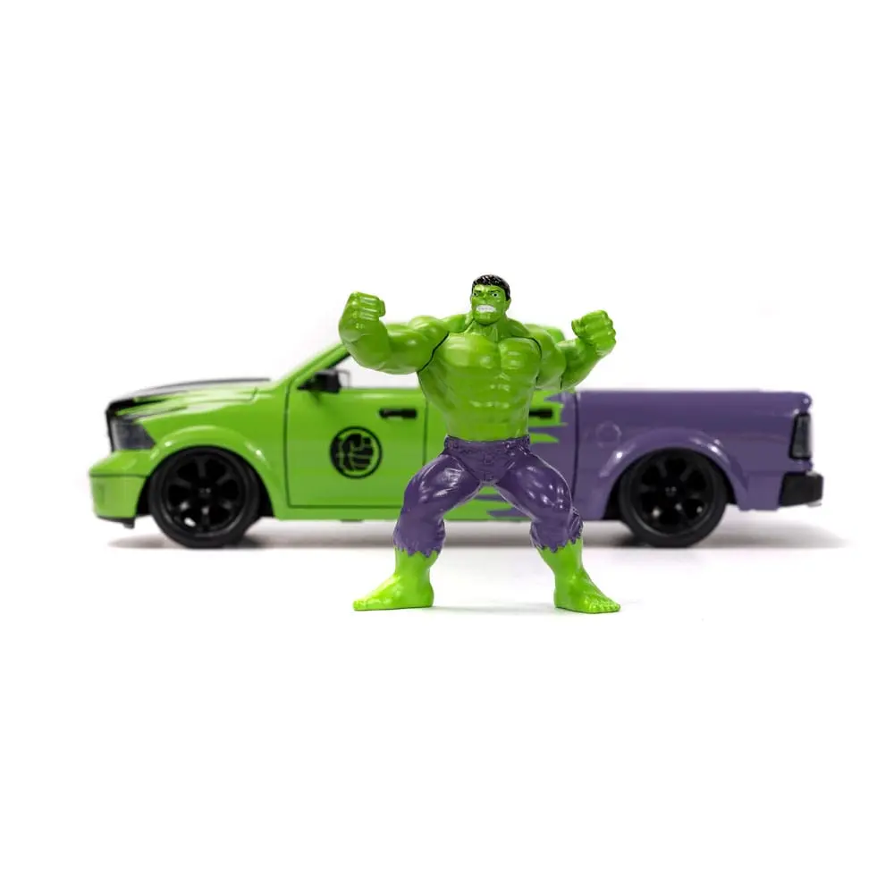 Marvel Hollywood Rides Diecast Modell 1/24 2014 Ram 1500 mit Hulk Figur Produktfoto