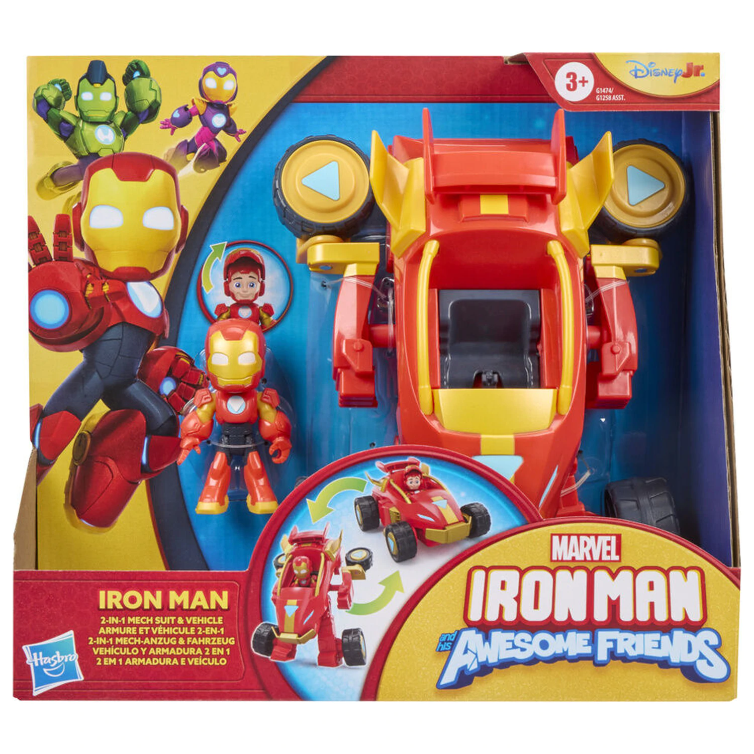 Marvel Iron Man And His Awesome Friends Figur und Fahrzeug Produktfoto