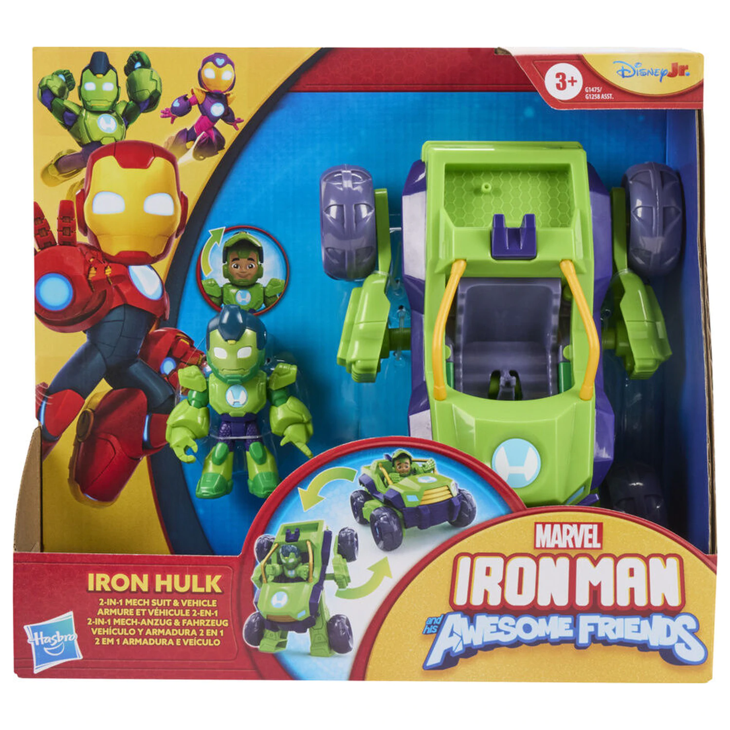Marvel Iron Man And His Awesome Friends Hulk Figur und Fahrzeug Produktfoto