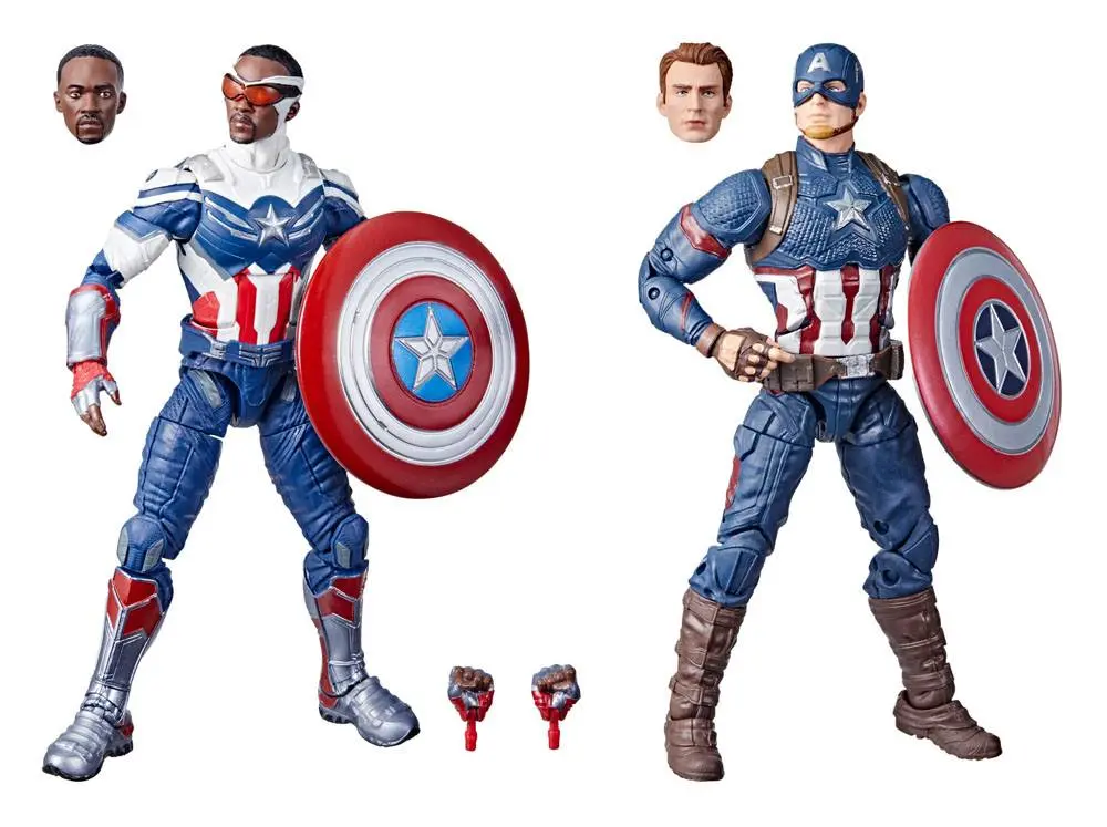 Marvel Legends Actionfiguren 2er-Pack 2022 Captain America: Sam Wilson &amp; Steve Rogers 15 cm Produktfoto