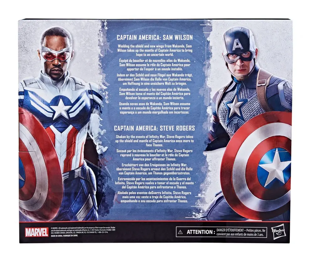 Marvel Legends Actionfiguren 2er-Pack 2022 Captain America: Sam Wilson &amp; Steve Rogers 15 cm Produktfoto
