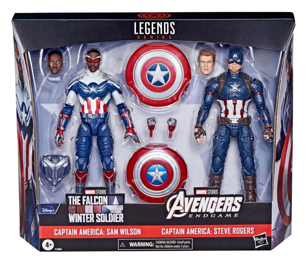 Marvel Legends Actionfiguren 2er-Pack 2022 Captain America: Sam Wilson &amp; Steve Rogers 15 cm Produktfoto