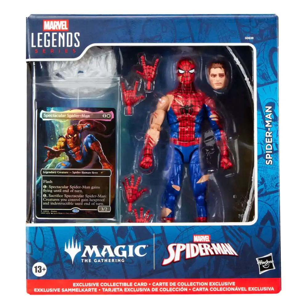 Marvel Legends Magic: The Gathering Action Figur Battle-Damaged Spider-Man (plus Exclusive Folienkarte) 15 cm Produktfoto