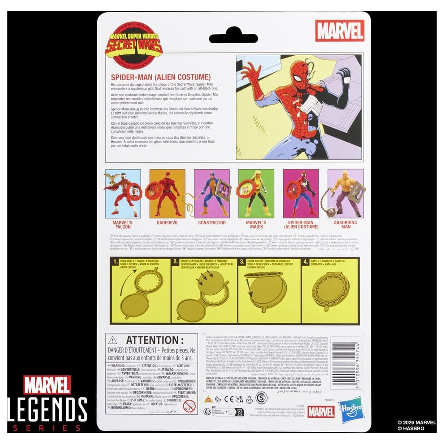 Marvel Legends Series Secret Wars Spiderman Alien Costume Figur 15cm Produktfoto