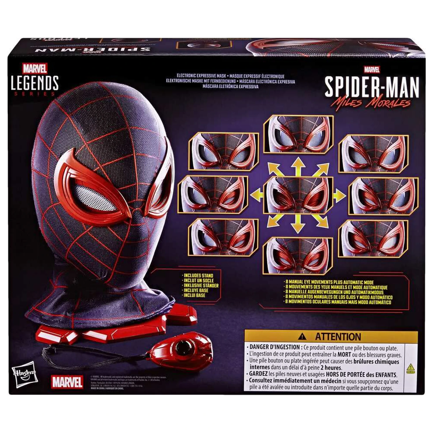 Marvel Legends Series Spider-Man Miles Morales elektronische Maske Produktfoto