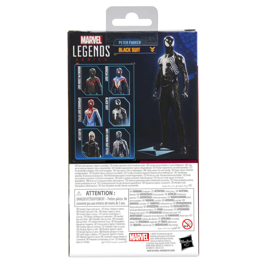 Marvel Legends Spider-Man 2 Peter Parker Black Suit Figur 15 cm Produktfoto