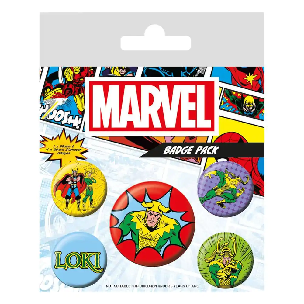 Marvel Ansteck-Buttons 5er-Pack Loki Comic termékfotó