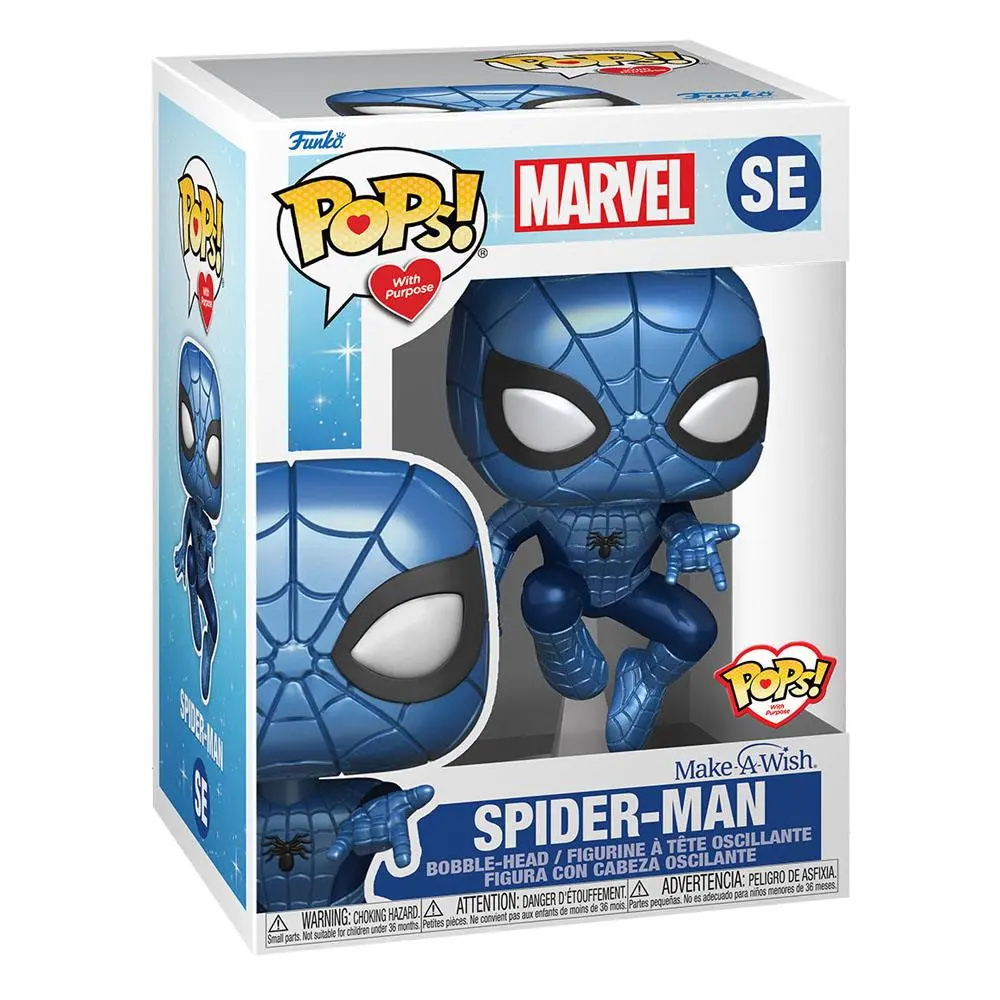 Marvel Make a Wish 2022 POP! Marvel Vinyl Figur Spider-Man (Metallic) 9 cm termékfotó