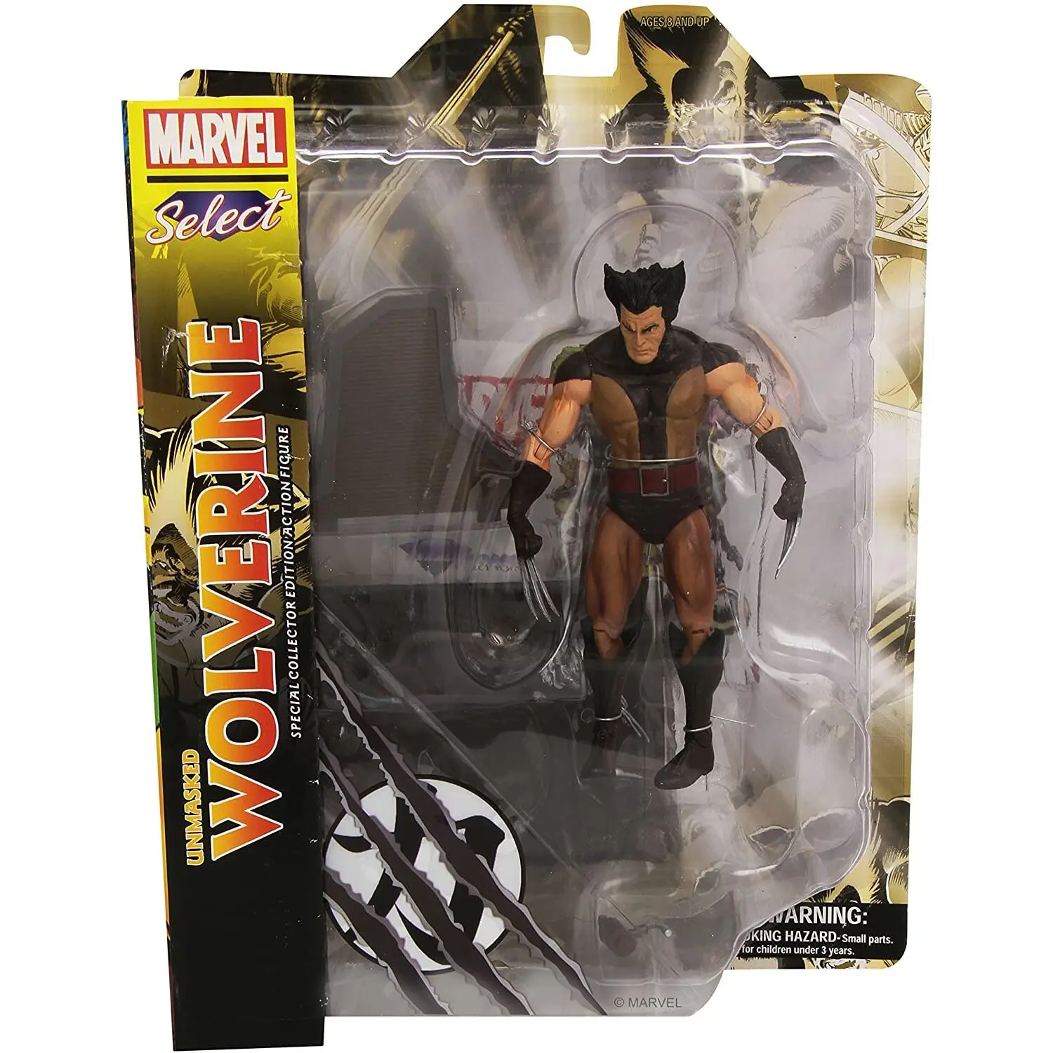 Marvel Select Action Figur Unmasked Brown Costume Wolverine 18 cm termékfotó