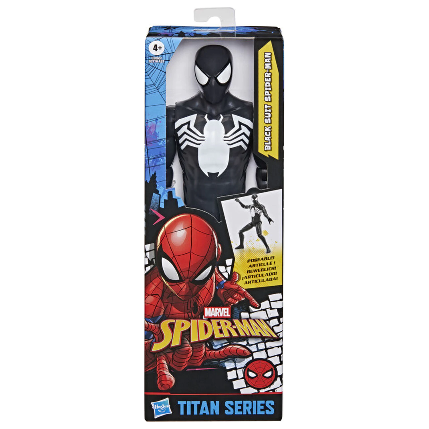 Marvel Spider-Man Titan Series Black Suit Spider-Man Figur 30cm Produktfoto
