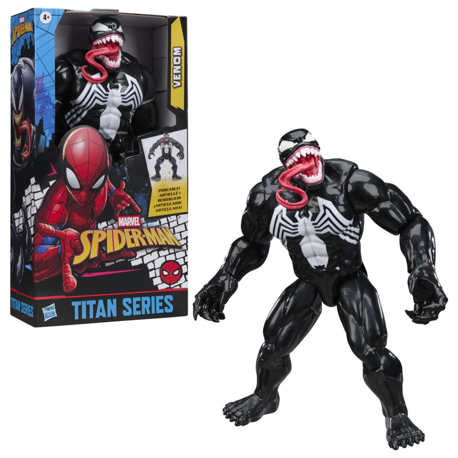 Marvel Spider-Man Titan Series Black Suit Venom Figur 30cm Produktfoto