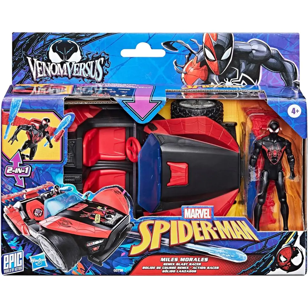 Marvel Spider-Man Venom Versus Launcher Auto + Miles Morales Figur Produktfoto