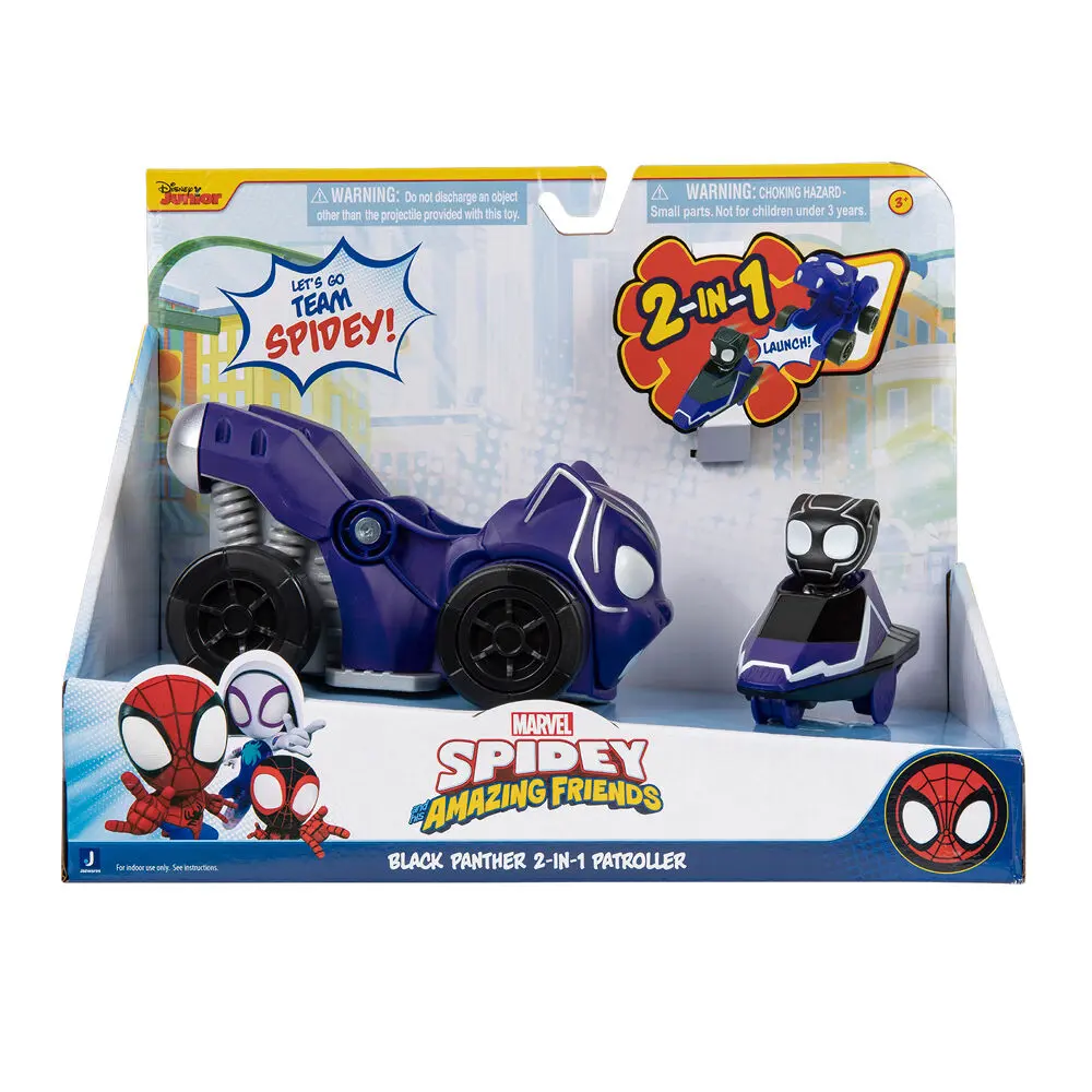 Marvel Spidey Amazing Friends Black Panther 2 in 1 Patroller Fahrzeug Produktfoto