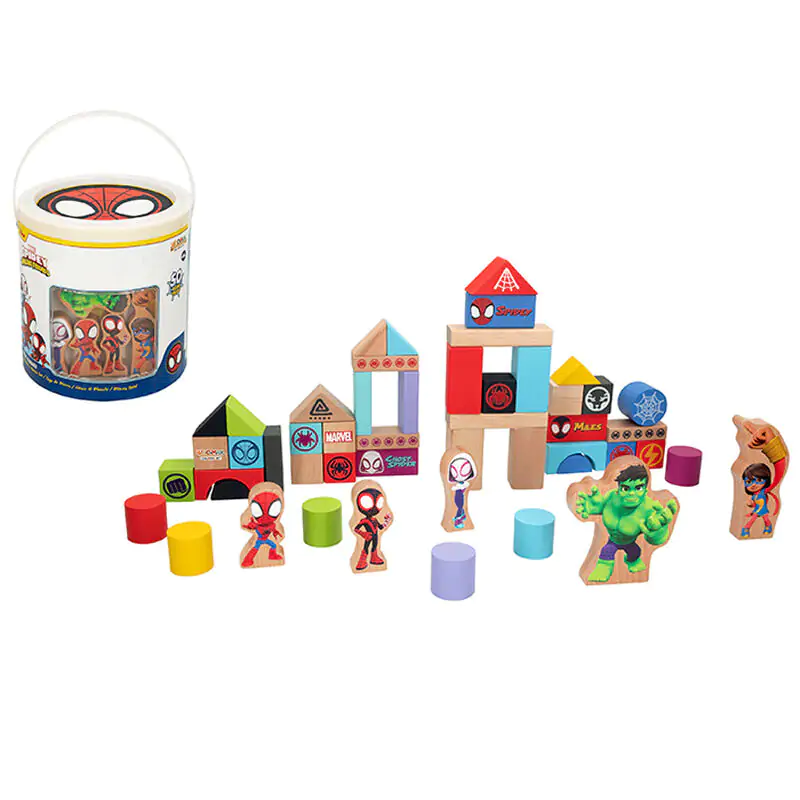 Marvel Spidey Amazing Friends hölzern Block Spielset 50St Produktfoto
