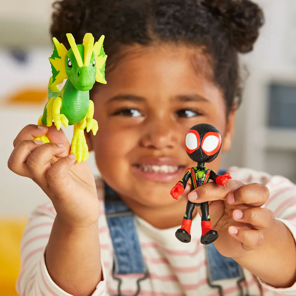 Marvel Spidey and his Amazing Friends Miles Spin Morales & Marvels Electrosaurus Figur Produktfoto